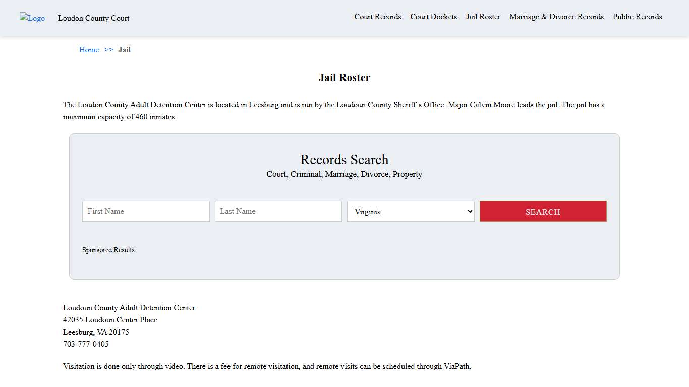 Jail Roster Loudoun County Court